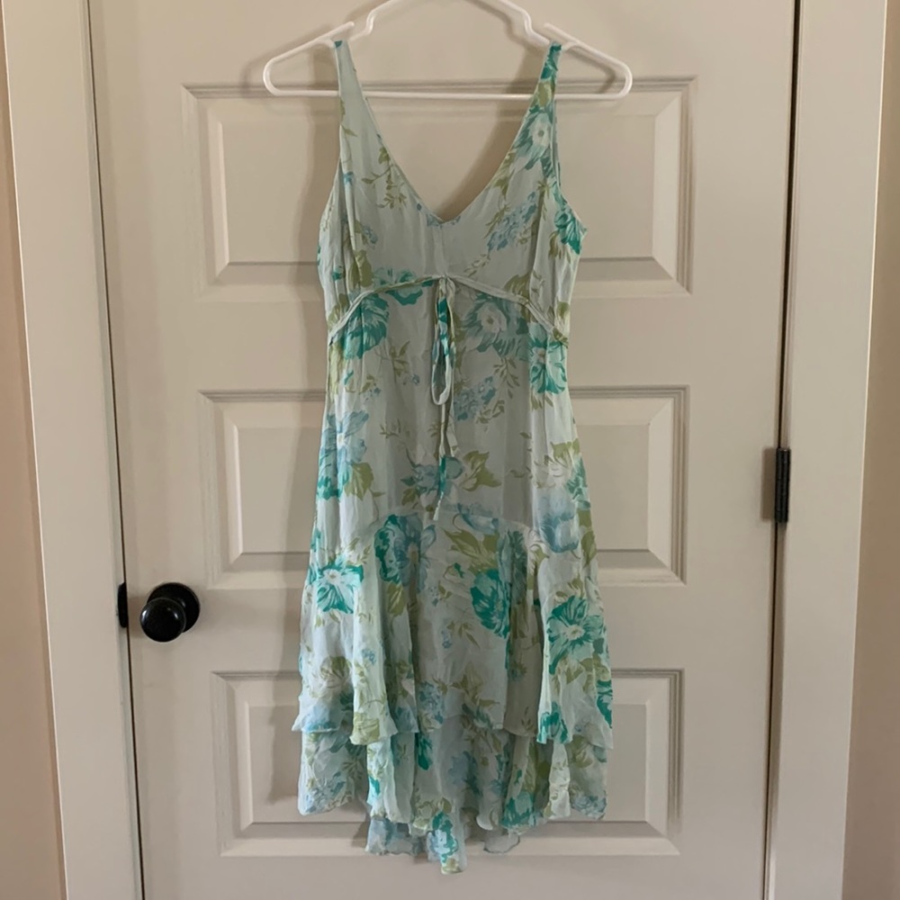 casual corner green floral dress